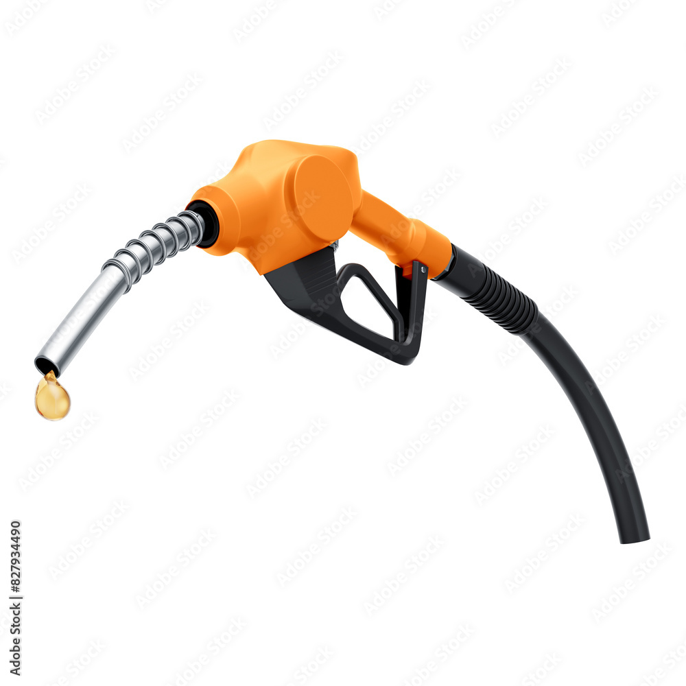 3D Fuel Pump Nozzle for Gasoline, Alcohol, Diesel at Gas Station with Transparent Background 3D Fuel Pump Nozzle for Gasoline, Alcohol, Diesel at Gas Station with Transparent Background