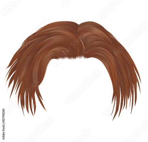 disheveled hairs  red colors with parting .