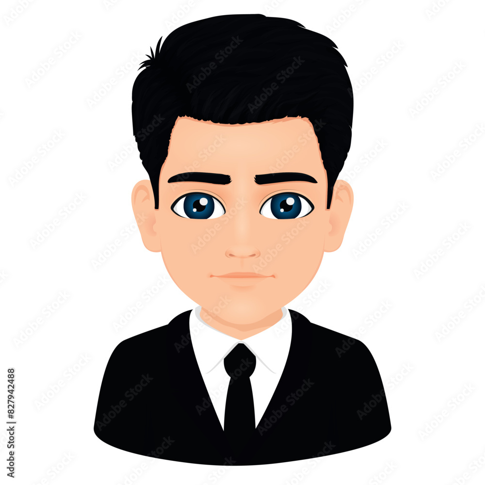 Portrait of black-haired male student Portrait of black-haired male student