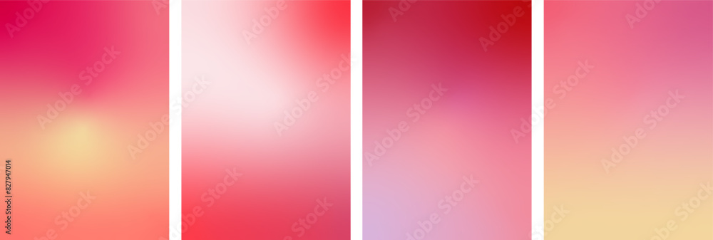 A set of bright summer gradient backgrounds with soft transitions.  Modern layout design template for posters, advertising banners, brochures, flyers, covers, websites. EPS vector image