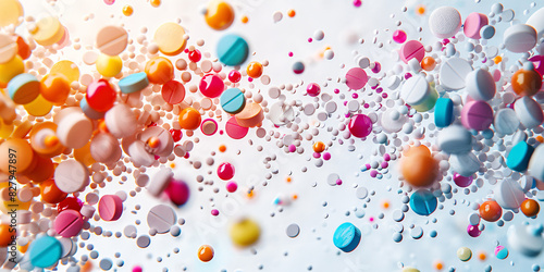 A Crisp and Clean Array of Colorful Pills and Capsules - Pharmaceutical Diversity in Healthcare