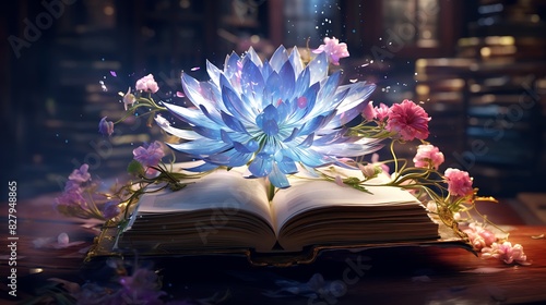 A fantasy novel where each chapter begins with a description of a different magical flower. photo