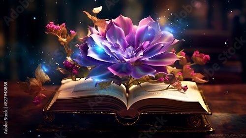 A fantasy novel where each chapter begins with a description of a different magical flower. photo