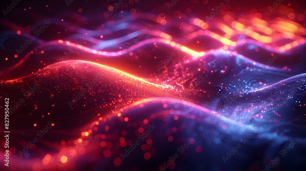 Colorful vibrant neon light stripes and dots, luminous lighttail stripes on a dark moody background, futuristic design, modern light art Colorful vibrant neon light stripes and dots, luminous lighttail stripes on a dark moody background, futuristic design, modern light art