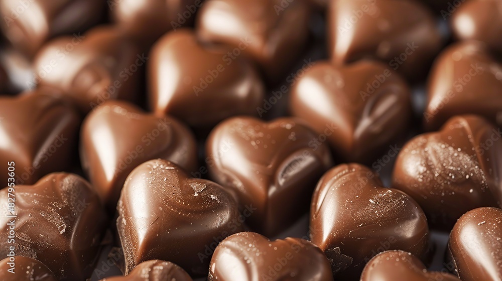 Heart shape chocolate candies on background. Generative Ai Heart shape chocolate candies on background. Generative Ai
