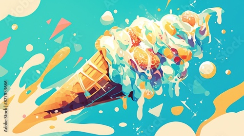 Wallpaper Mural Ice cone with a classic retro label is a timeless favorite Torontodigital.ca