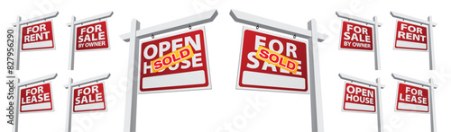 Ultimate Set of Vector Real Estate Signs with Placards - Build Your Own.