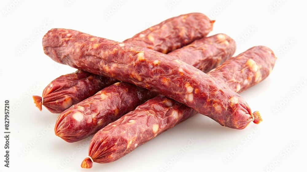 kind of sausage, white background . Generative Ai kind of sausage, white background . Generative Ai