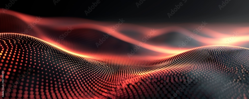 Fototapeta premium Technology abstract particle wave Background 