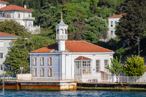 The magnificent view of the historical Üryanizade Ahmet Esat Efendi Mosque in the Bosphorus. photo