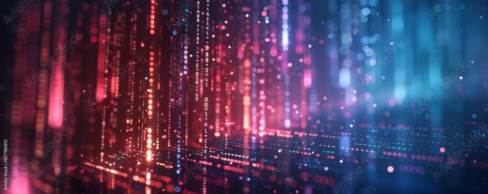 Fototapeta premium Technology abstract particle wave Background 