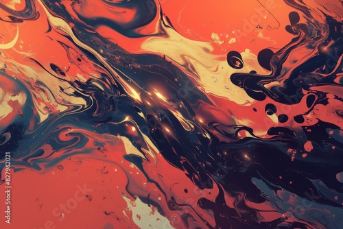 Water droplets in abstract form and vibrant style