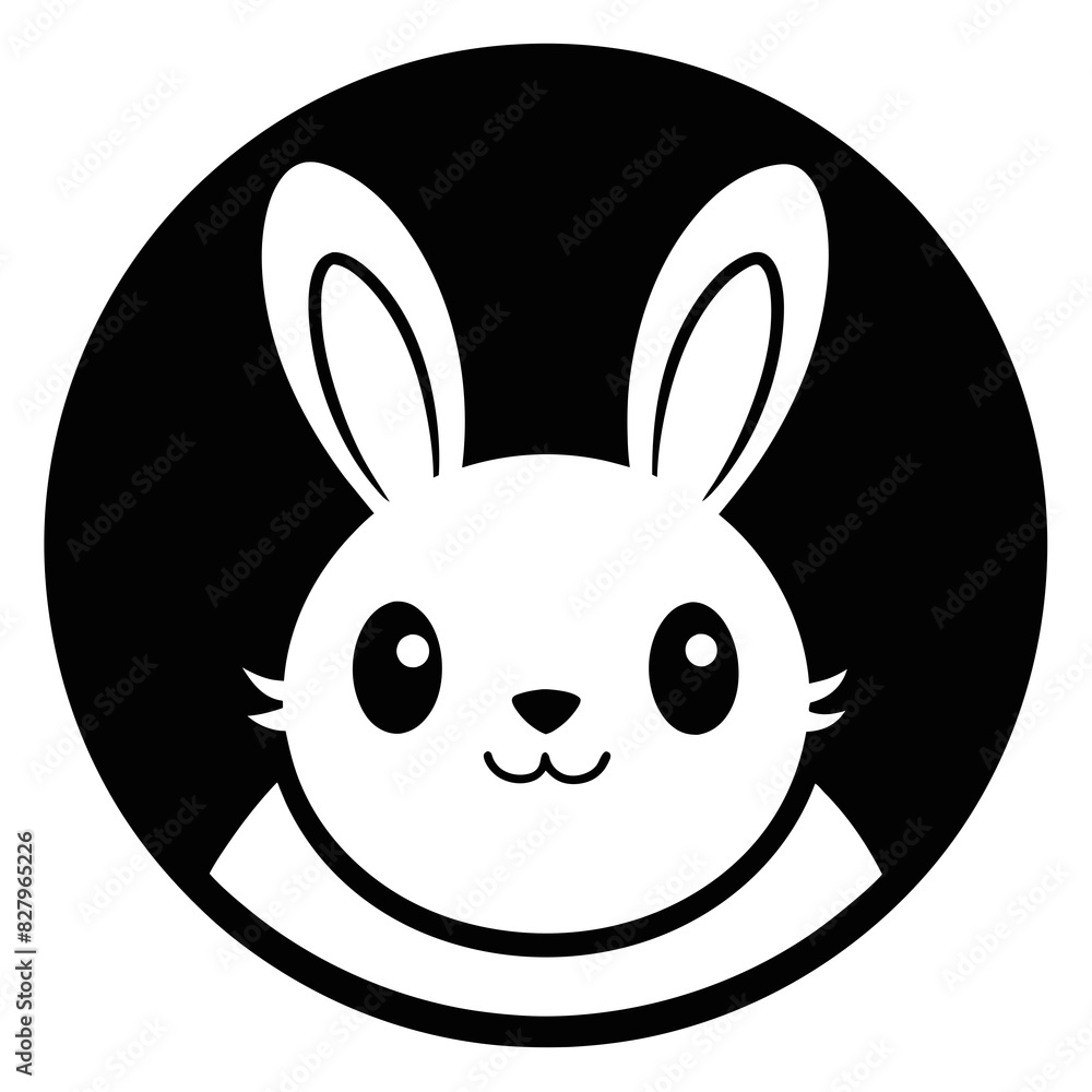 Fototapeta premium Rabbit Icon Vector: Circle Illustration for Versatile Use