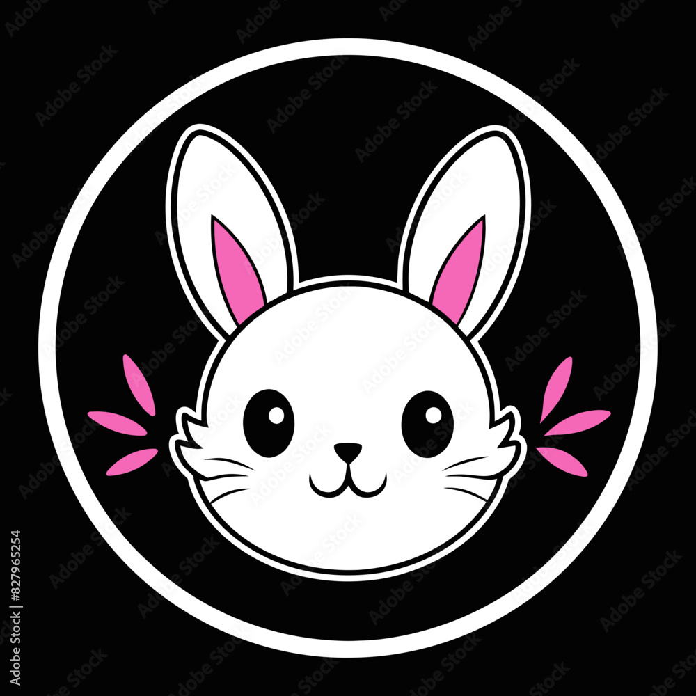 Obraz premium Rabbit Icon Vector: Circle Illustration for Versatile Use