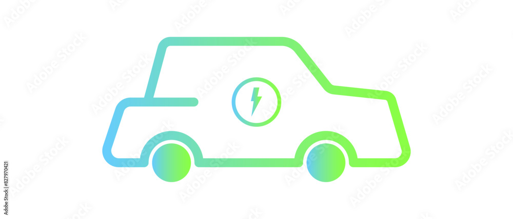 Electric car with green plug symbol. Green hybrid vehicles charging point logo. Electric car with green plug symbol. Green hybrid vehicles charging point logo.