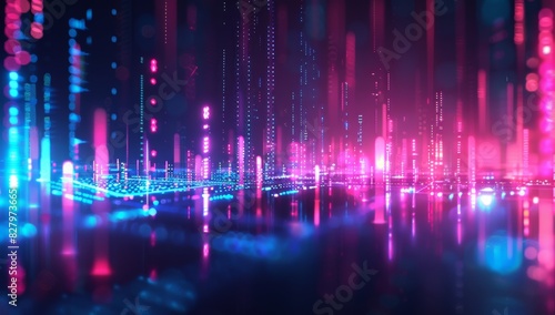 Technology abstract particle wave Background 