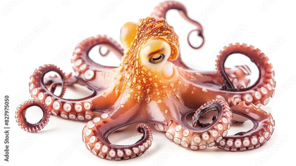 Octopus Squid frozen isolated on white background. Generative Ai Octopus Squid frozen isolated on white background. Generative Ai