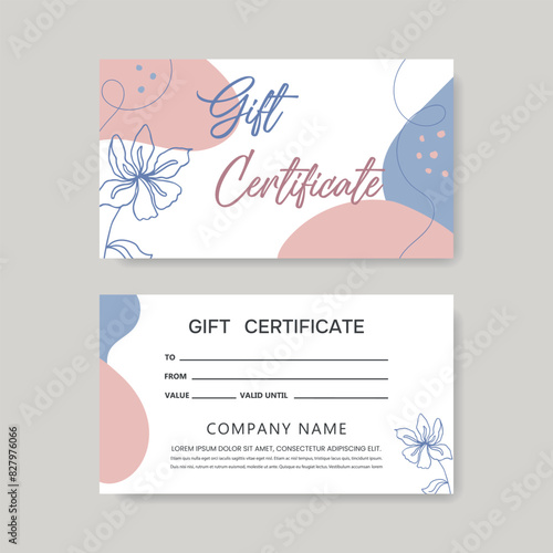 Set of colorful gift card templates. Vector illustration in modern style for salon, gallery, spa, store.