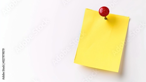 Blank Yellow Sticky Note on White Background 