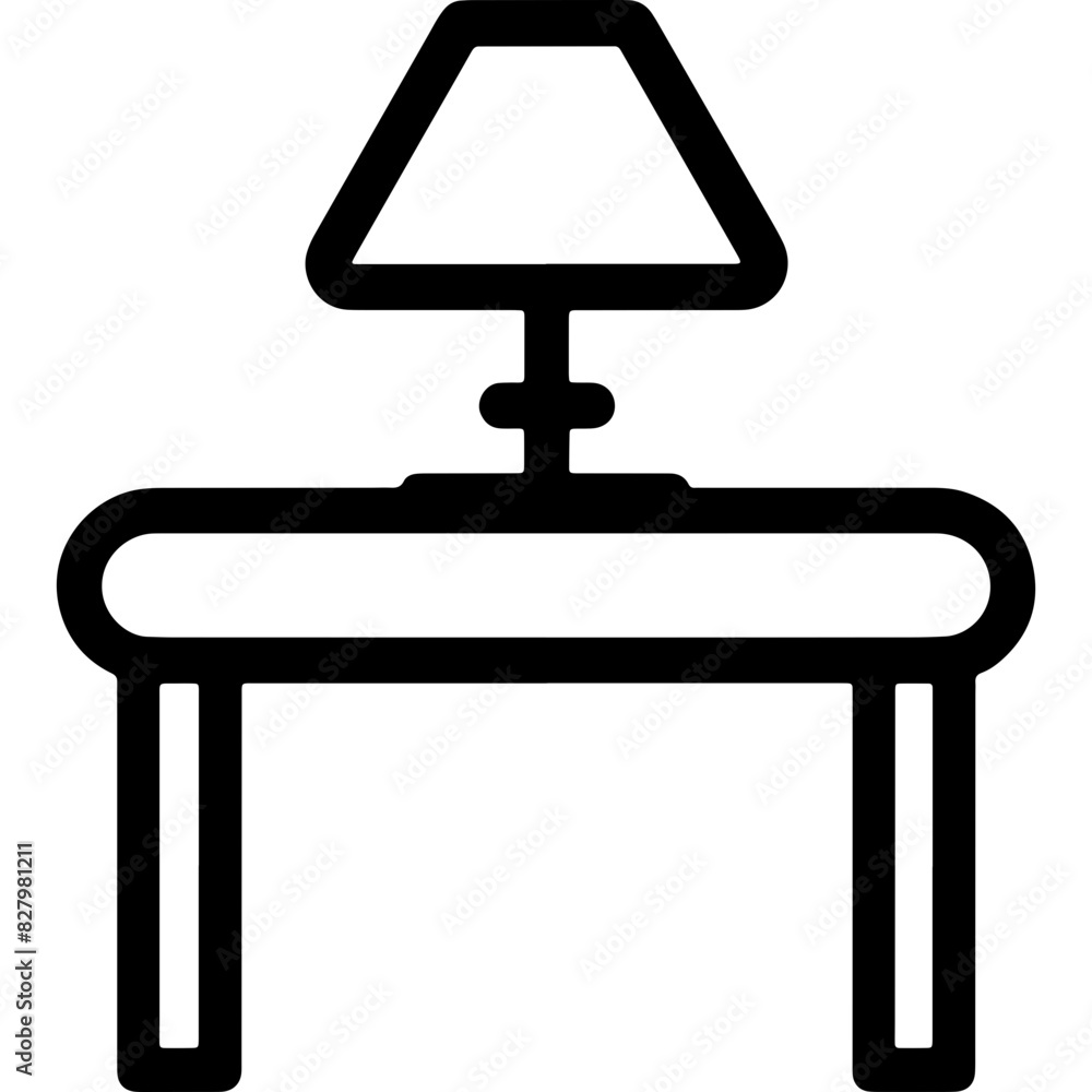 Lamp on a table, representing home decor, lighting, and interior design elements Lamp on a table, representing home decor, lighting, and interior design elements