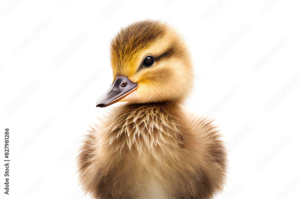 Baby duck portrait. Generative AI illustration Baby duck portrait. Generative AI illustration