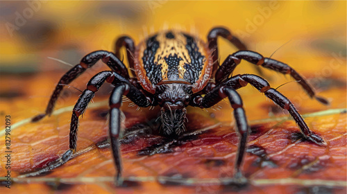 The tick is isolated. 3D illustration of a tick close up. Dangerous beetle-parasitic mite. Anti-tick product. Encephalitic tick. Illustration of a realistic isolated tick.
