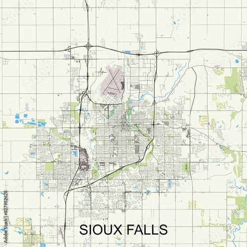 Sioux Falls, South Dakota, United States map 