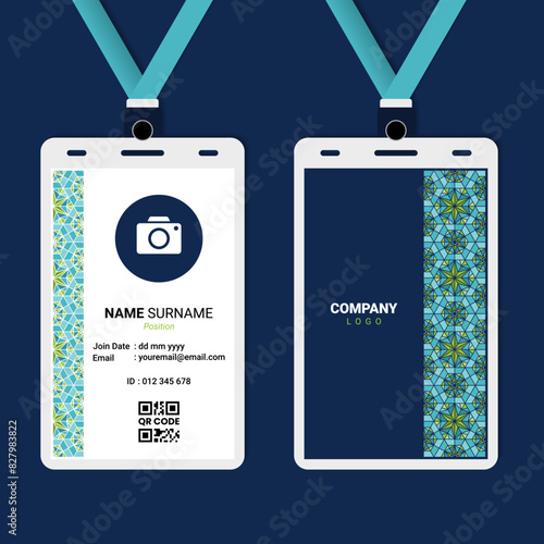 Arabic and Islamic Geometric ID Card Design for Business or Company