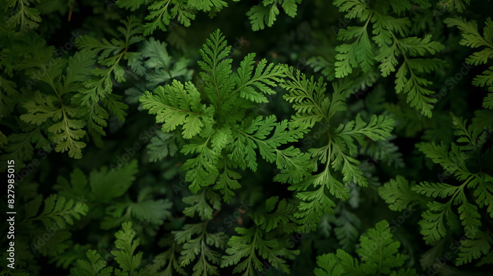 Verdant fern leaves create a textured pattern in the soft diffused light filtering through a dense forest canopy - Generative AI Verdant fern leaves create a textured pattern in the soft diffused light filtering through a dense forest canopy - Generative AI