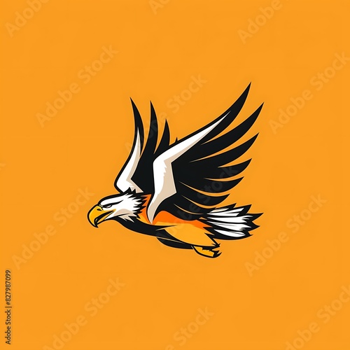 Bold eagle diving down logo, vector illustration - Generative AI photo