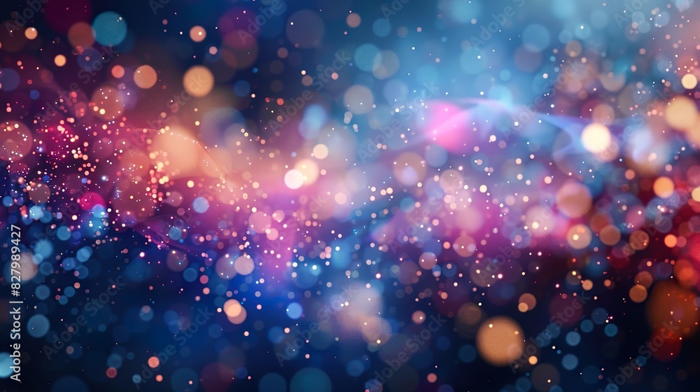 Fototapeta premium cloud of multicolored particles fly in air slowly