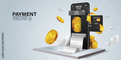 Mobile cash back service, financial payment Smartphone mobile screen, technology mobile display light. Vector illustration.Cash back, money saving vector concept with dollar coins, wallet, arrows.