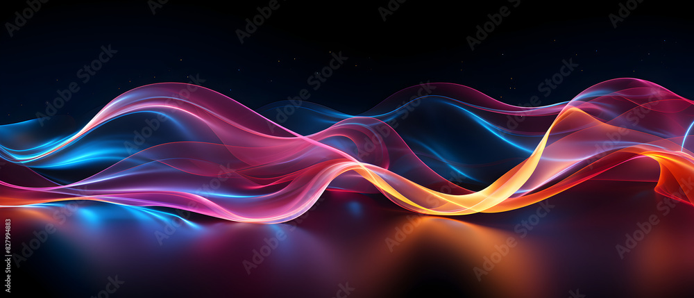 Colorful vibrant neon light stripes and dots, illuminated modern light waves, luminous lighttail stripes on a dark moody background, futuristic design, modern elegant light art Colorful vibrant neon light stripes and dots, illuminated modern light waves, luminous lighttail stripes on a dark moody background, futuristic design, modern elegant light art