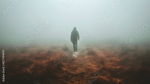 Lost in the Mist of Sorrow - A Person Searching for Hope in the Fog of Despair photo