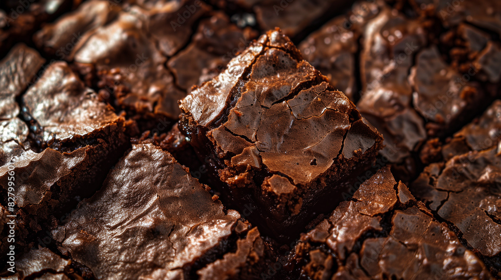 Close-Up of Fudgy Chocolate Brownie Squares Close-Up of Fudgy Chocolate Brownie Squares