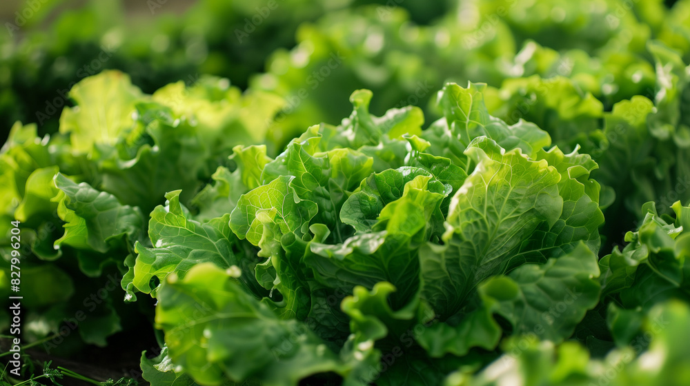 Fresh Green Lettuce Leaves in a Garden Fresh Green Lettuce Leaves in a Garden