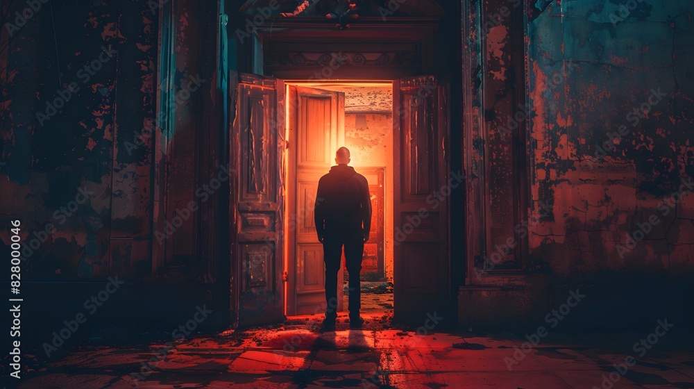 Uncertainty at the Threshold - Person Holding Key Unsure of Opening New Door to Opportunities and Possibilities Uncertainty at the Threshold - Person Holding Key Unsure of Opening New Door to Opportunities and Possibilities