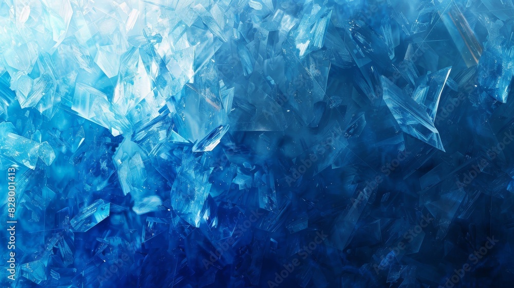 A blue and white background with ice crystals A blue and white background with ice crystals