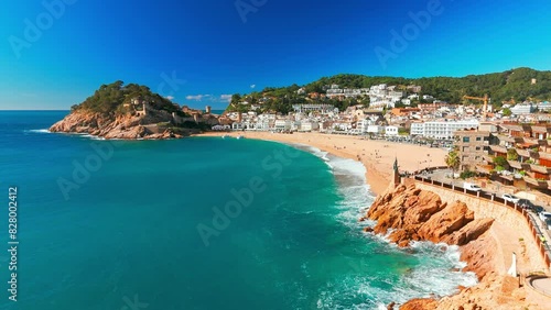 Tossa de Mar town on Costa Brava Mediterranean coast in Catalonia, Spain. photo