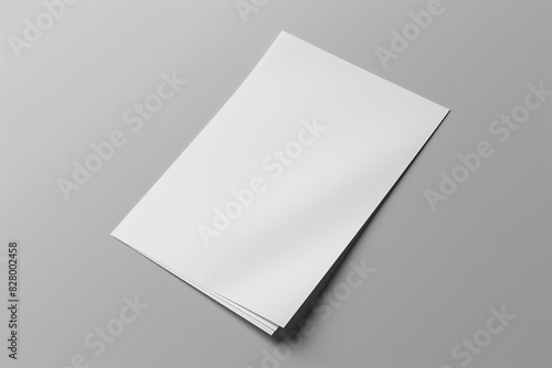 3d rendering, A4 white card mockup on a light grey background with natural shadows, soft lighting, and a minimalist aesthetic © 수동 김