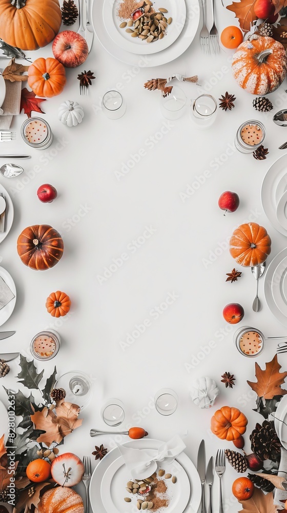 Flat lay mockup for Halloween. Empty sheet in the middle. Top view, copy space Flat lay mockup for Halloween. Empty sheet in the middle. Top view, copy space