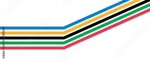 Abstract Olympic games stripes isolated on transparent background. Olympic games banner. Olympic color ring, game line, modern. poster, flyer, brochure, web. Vector illustration