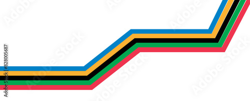 Abstract Olympic games stripes isolated on transparent background. Olympic games banner. Olympic color ring, game line, modern. poster, flyer, brochure, web. Vector illustration