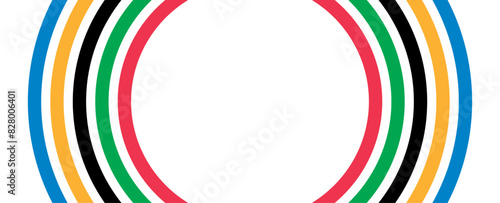 Olympic games straight lines, Olympic color ring, game line, modern, design. Banner or backdrop with colorful stripes symbol and copy space for text.  vector illustration