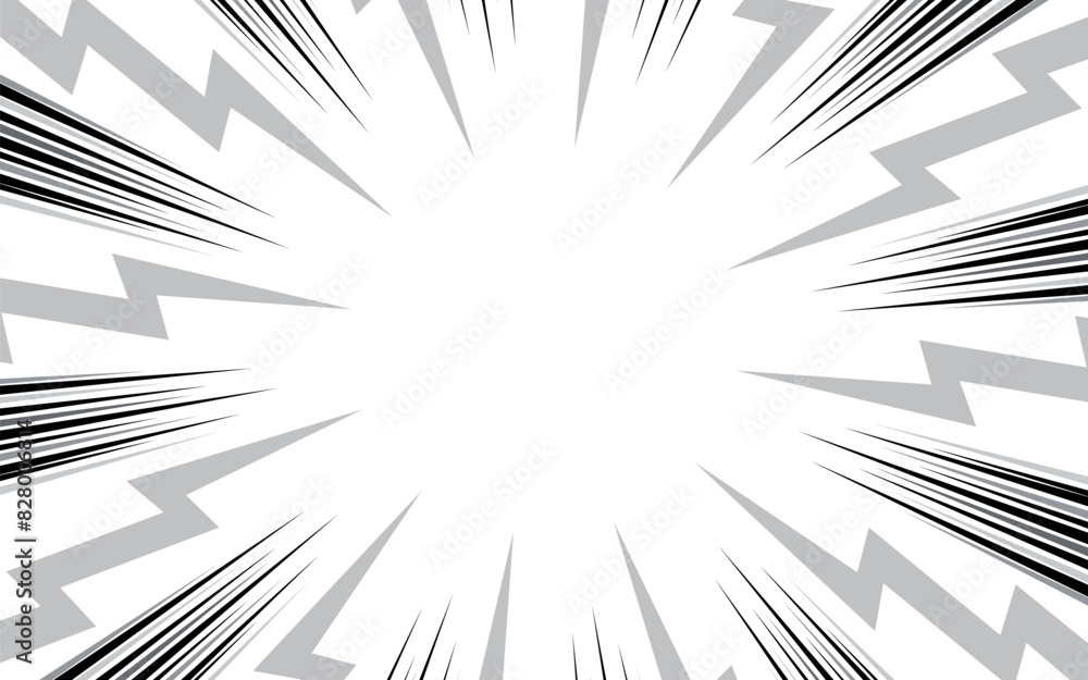 Comic book black and white radial lines background. Manga speed frame. Super hero action. Vector illustration. Comic book black and white radial lines background. Manga speed frame. Super hero action. Vector illustration.