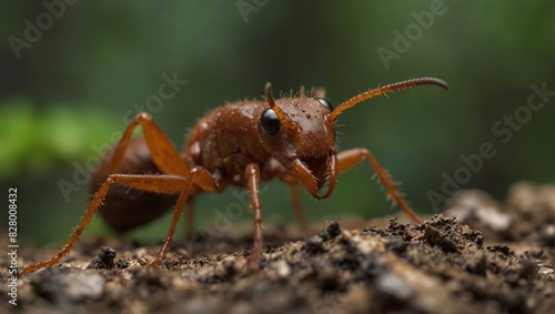 Macro image of a red ant