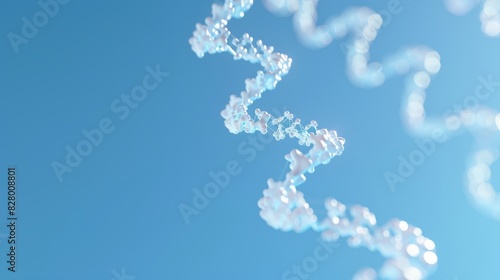 DNA strand on blue color background.