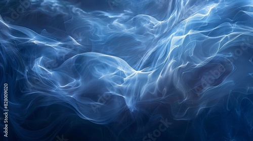 The image is a blue and white background with a blue flame in the middle
