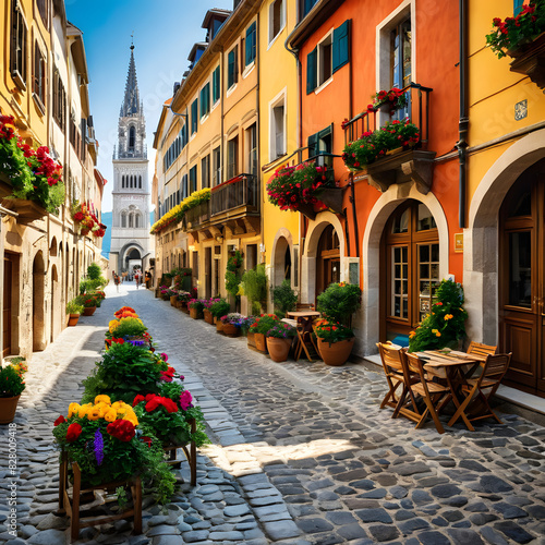 Enchanting European Alley  A Journey Through Time and Culture
