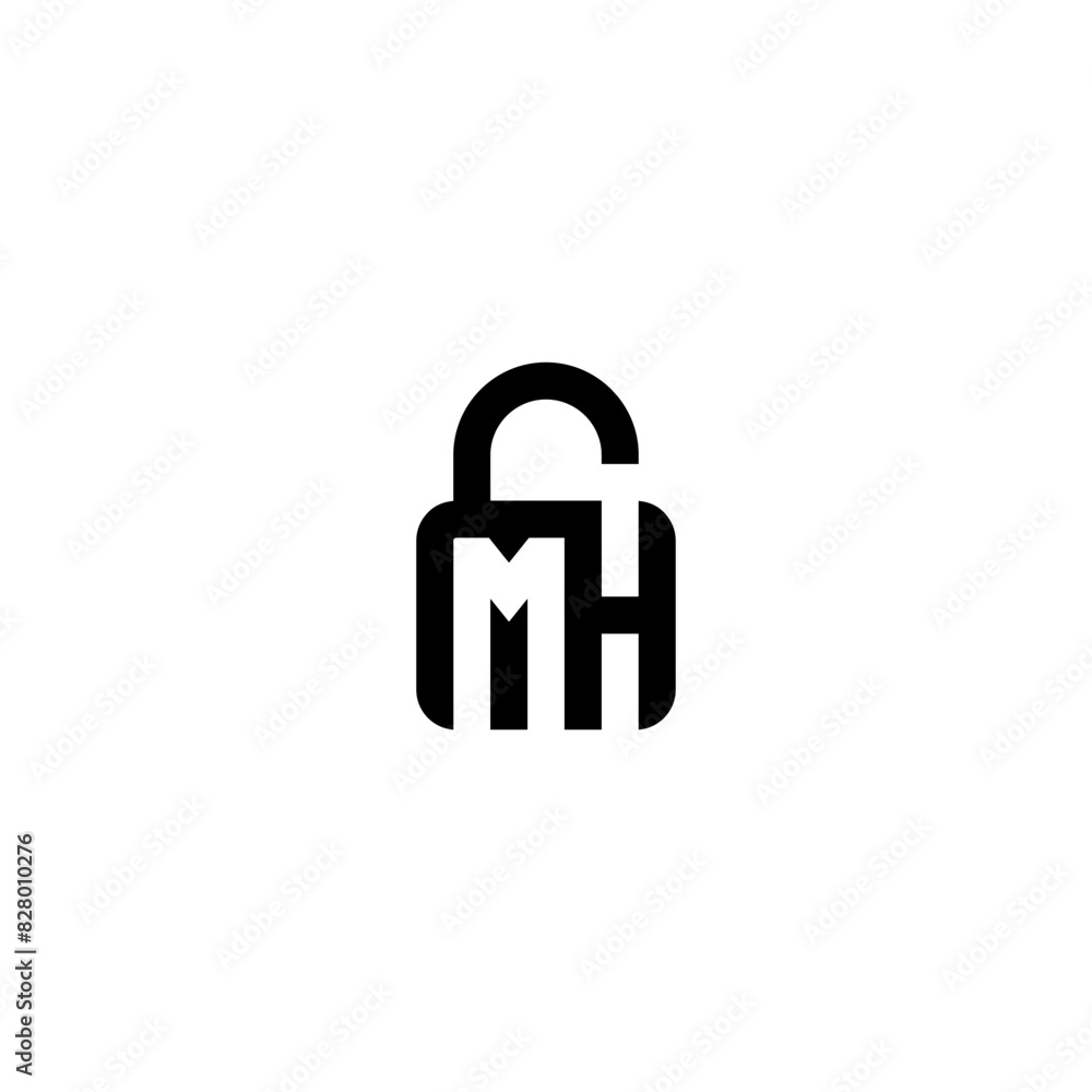 Lock Logo Abstract Unique Simple with letter MH Unique logo for business and company. Lock Logo Abstract Unique Simple with letter MH Unique logo for business and company.